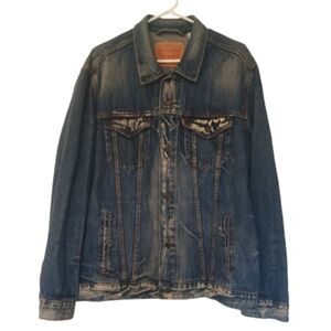 Levi Strauss & Co 72334 Mens Denim Jean Trucker Jacket Front Button Size:XL